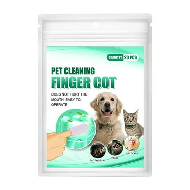 Duklien Pet Others Teeth Cleaning Finger Wipes Cleansing Teeth Ear Eyes Wipes Pads Tear Stain Remover Pads for Dog Cat (White)