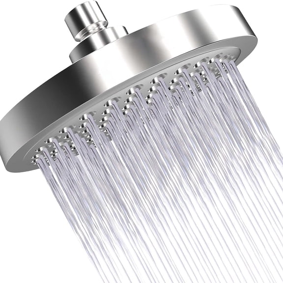 Duklik High Pressure Rainfall Shower Head - 6 Inch Luxury Spa Showerhead with 90 Anti-Clog Silicone Jets, Adjustable Angle, Easy Install, Includes Teflon Tape & Filter for Hard Water