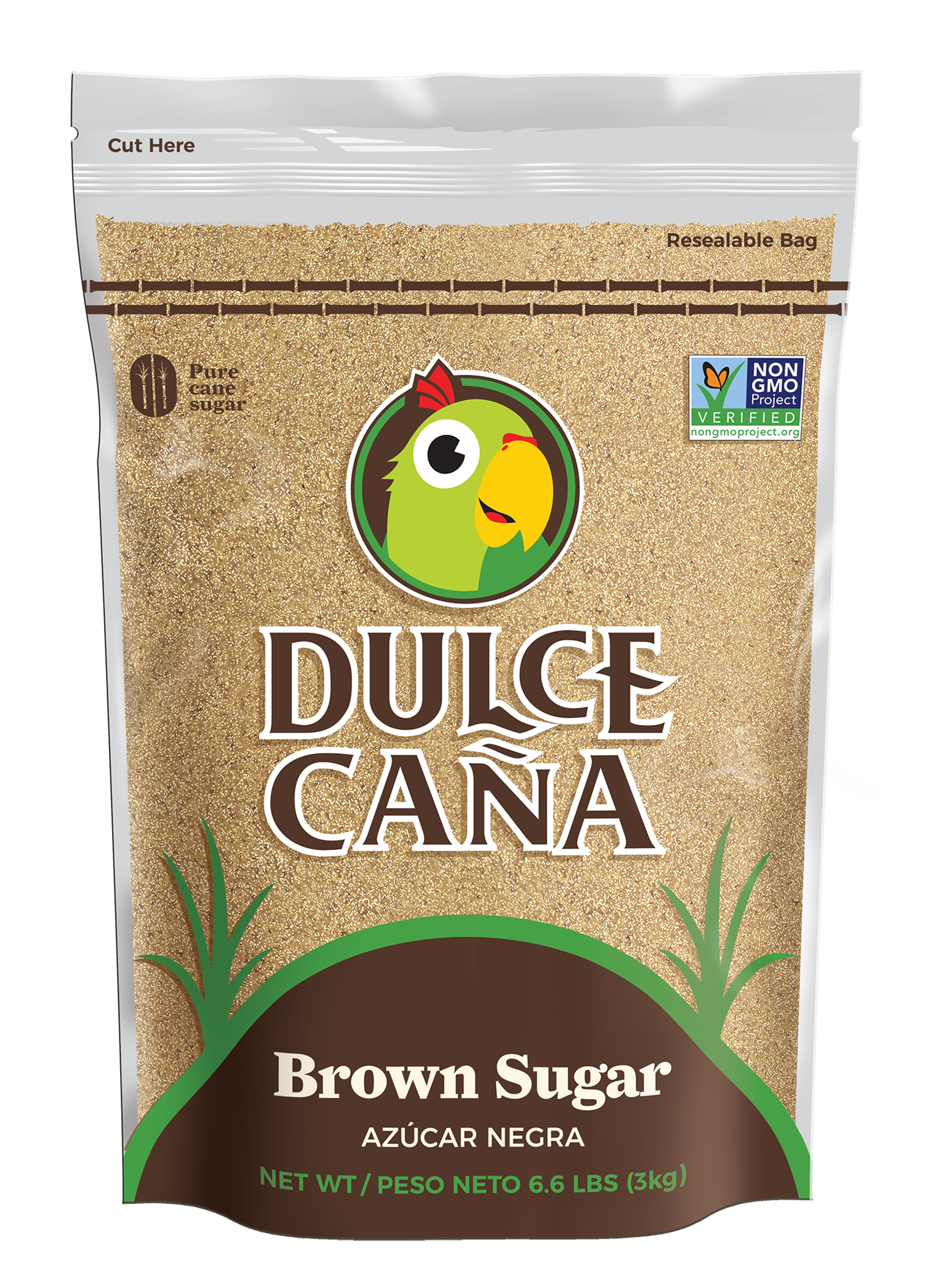 Dulce Caña ,Pure Cane Brown Sugar, 6.6pd (2,952g), Plastic Bag, No Additives and Preservatives