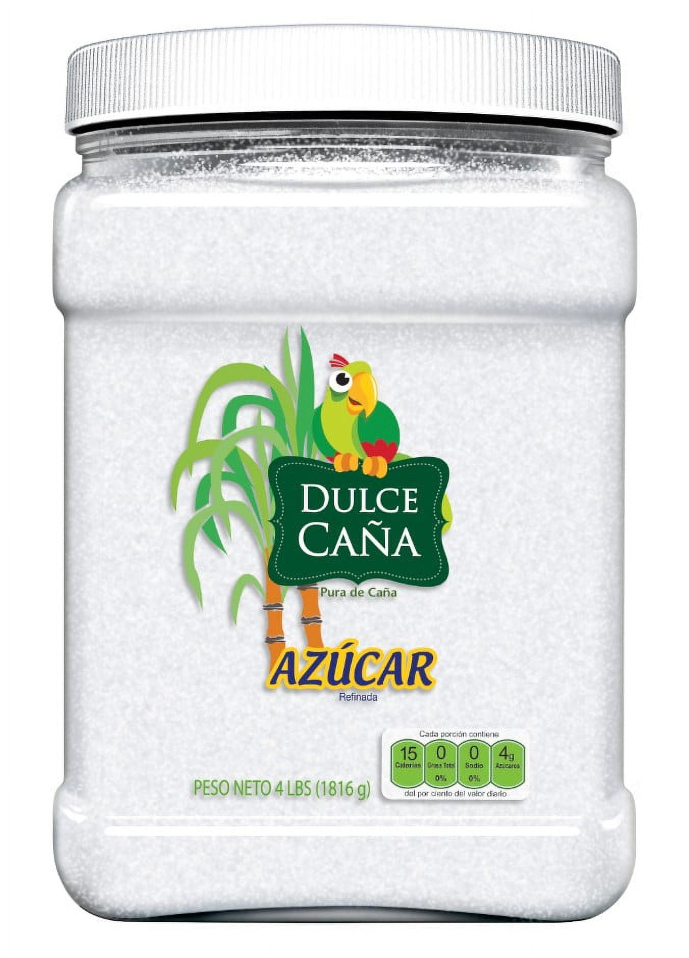 Dulce Caña Pure Cane Refined Sugar, Non-GMO, 4 lbs Plastic Jar