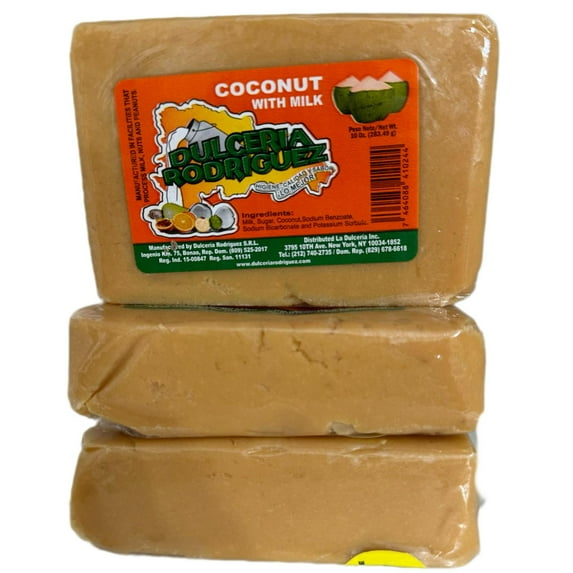 Dulceria Rodriguez- Coconut Milk Candy 3 Pack- 10 Ounces - Dulce De Coco Dominicano