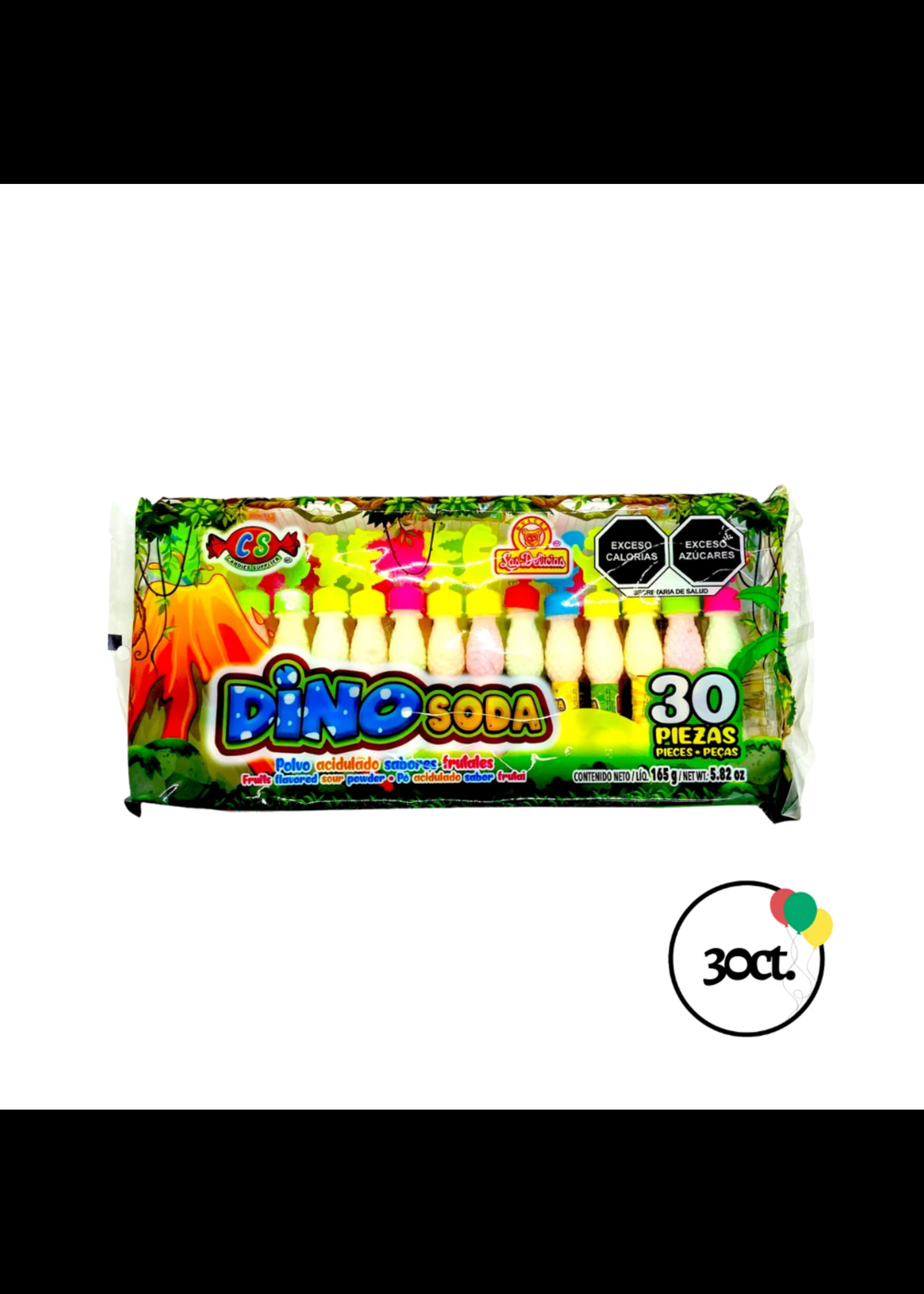 Dulces Las Delicias Dino Soda Powder Candy 30 ct