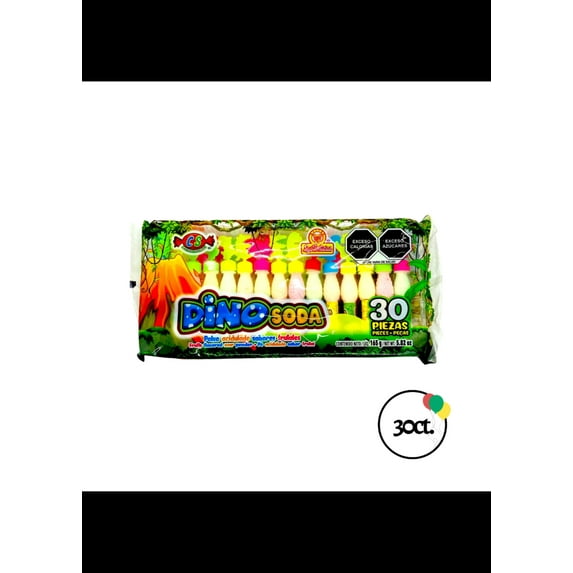 Dulces Las Delicias Dino Soda Powder Candy 30 ct