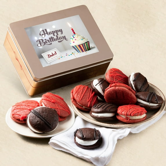 Dulcet Gift Basket Happy Birthday Chocolate and Red Velvet Whoopie Pies Assortment