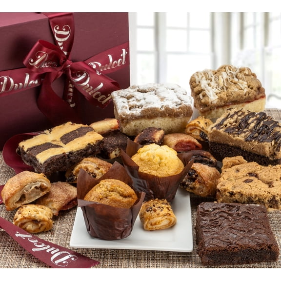 Dulcet Gift Basket - Premium Freshly Gourmet Baked Goods - Gift Basket for All Types of Special Occassions - Assorted Variety of Tastes with Delicious Brownies Crumb Cakes Rugelah and