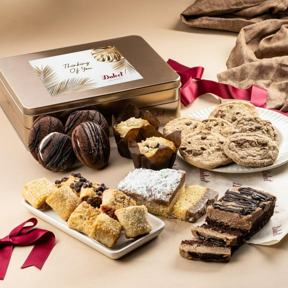 Dulcet Gift Basket Thinking of You Baked Goods Gift Box-Luxurious Gourmet Bakery Dessert Gift