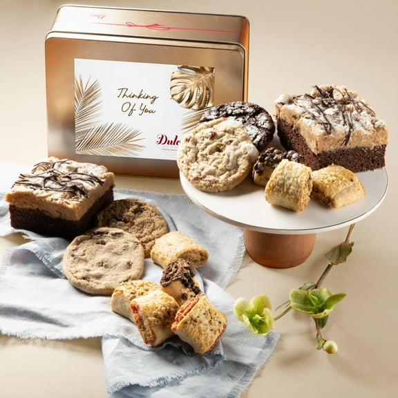 Dulcet Gift Basket Thinking of You Classic Old Fashioned Gift Tin Box