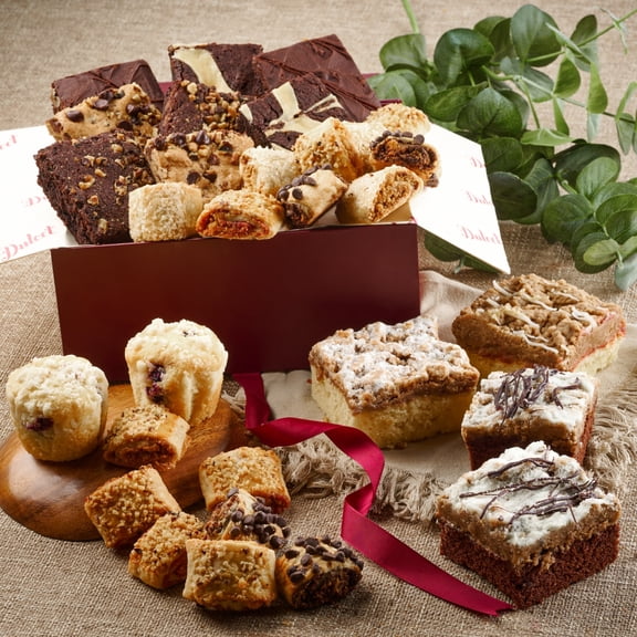 Dulcet Gift Baskets Better Together Gourmet Gift Box Featuring Crumb Cake Brownies, & Rugelach