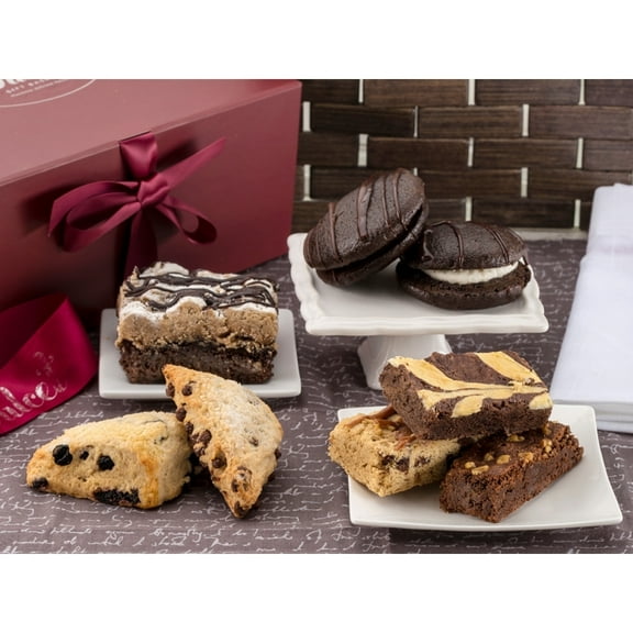 Dulcet Gift Baskets Chocolate Pastry with Fudge Brownies, Whoopie Pie, Scones & Crumb Cake