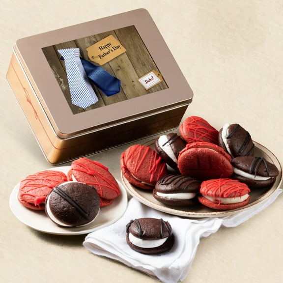 Dulcet Gift Baskets Chocolate and Red Velvet Whoopie Pie Tin Assortment for Father's Day