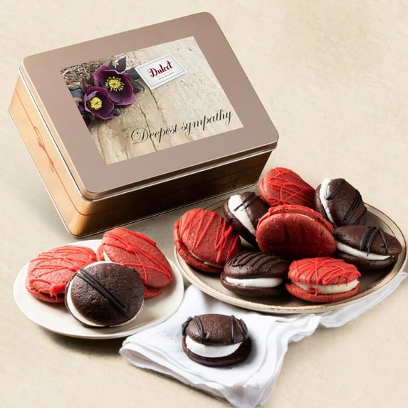 Dulcet Gift Baskets Chocolate and Red Velvet Whoopie Pie Tin Assortment for Sympathy