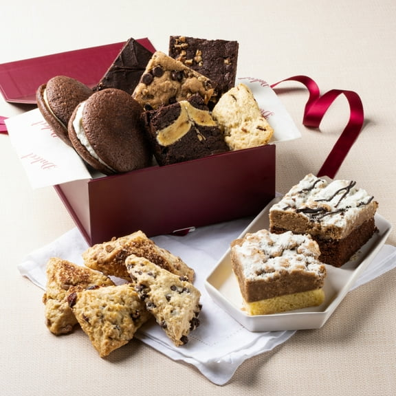 Dulcet Gift Baskets Deluxe Gourmet Bakery Pastries with Gourmet Chocolate Whoopee Pies, Scones