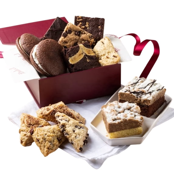 Dulcet Gift Baskets Thank You Food Gift Basket with Chocolate Whoopie Pies, Brownies, Crumb Cakes & Scones for Friends, Office Colleagues