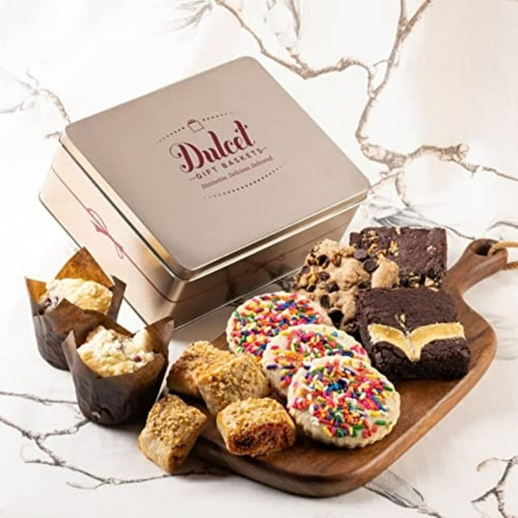 Dulcet Gift Baskets, Fresh Baked Classic Treat Cookie, and Brownie Gourmet Gift Tin
