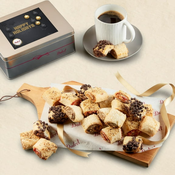 Dulcet Gift Baskets, Fresh Baked Holiday Bakery Rugelach Gift Tin Assortment
