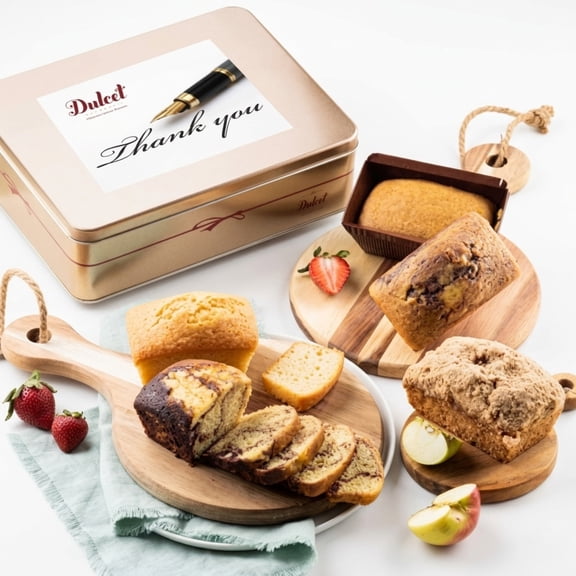 Dulcet Gift Baskets Thank You Bakery Gift Basket with Marble, Apple, Traditional & Pumpkin Loaves for Teachers, Neighbors & Hosts