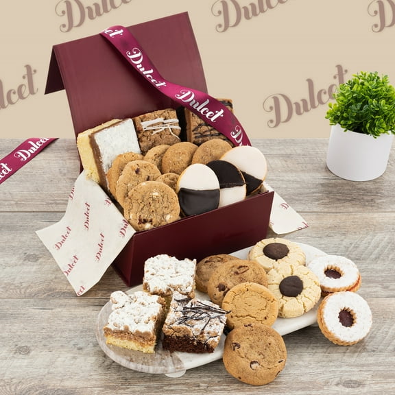 Dulcet Gift Baskets Gourmet Cookies Fresh Bakery Box with Crumb Cakes and Cookies
