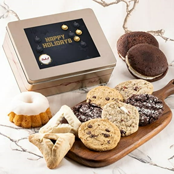 Dulcet Gift Baskets Happy Holiday Tasteful Treats Tin Gift Basket