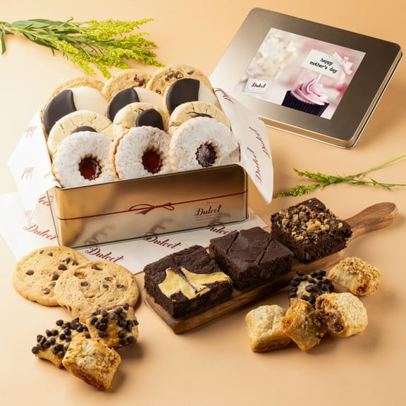 Dulcet Gift Baskets Mother's day Assortment Tin Box- Delicious Gourmet Confection Gift Set