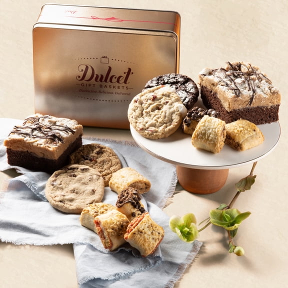 Dulcet Gift Baskets Old Fashioned Bakery Gift Tin - Gourmet Box Ideal for All Occasions