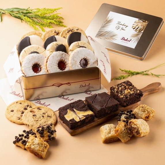 Dulcet Gift Baskets Thinking of You Assortment Tin Gift Box Freshly Baked Cookies