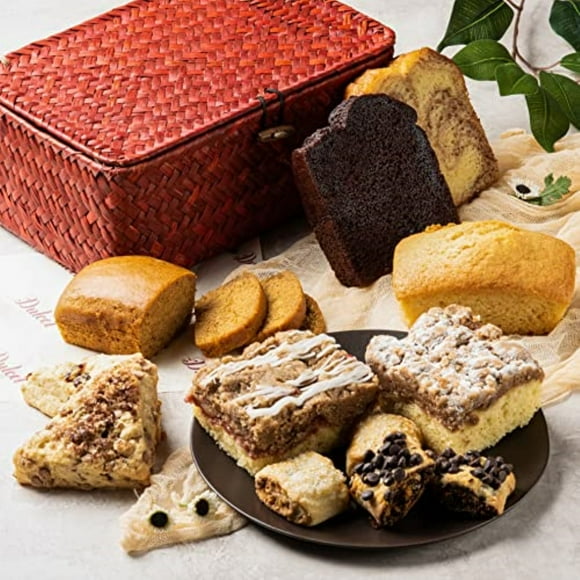 Dulcet Gift Baskets Wicker Gift Box featuring Dulcets Delights and Baked Treats Ideal for Appreciation, Get Well, or Congratulations Gesture for Him and Her