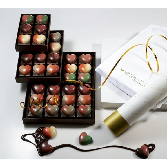 Dulcet's Unique Heart Shape Heavenly Chocolate Gift Basket, Gourmet Christmas Holiday Corporate Food Gifts in Elegant Box, Thanksgiving, Halloween, Birthday or Get Well Baskets Idea for Men & Women, 4