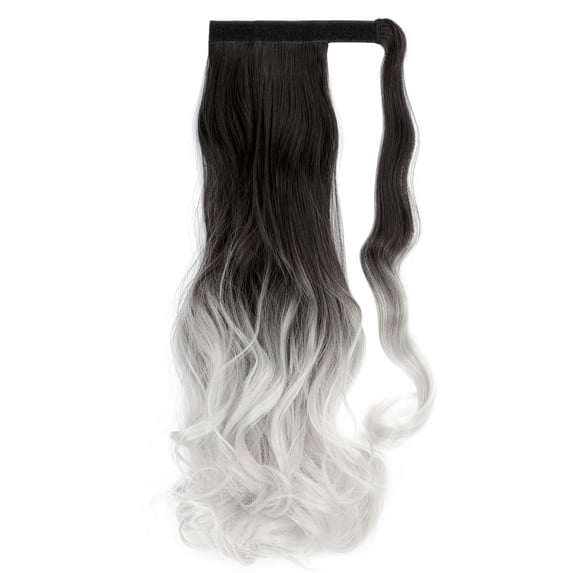 Dulchany Curly Ponytail Extension 18 Inch Heat Resistant Synthetic Natural Wavy Hairpiece Wrap Around Pony Tail Hair Extensions