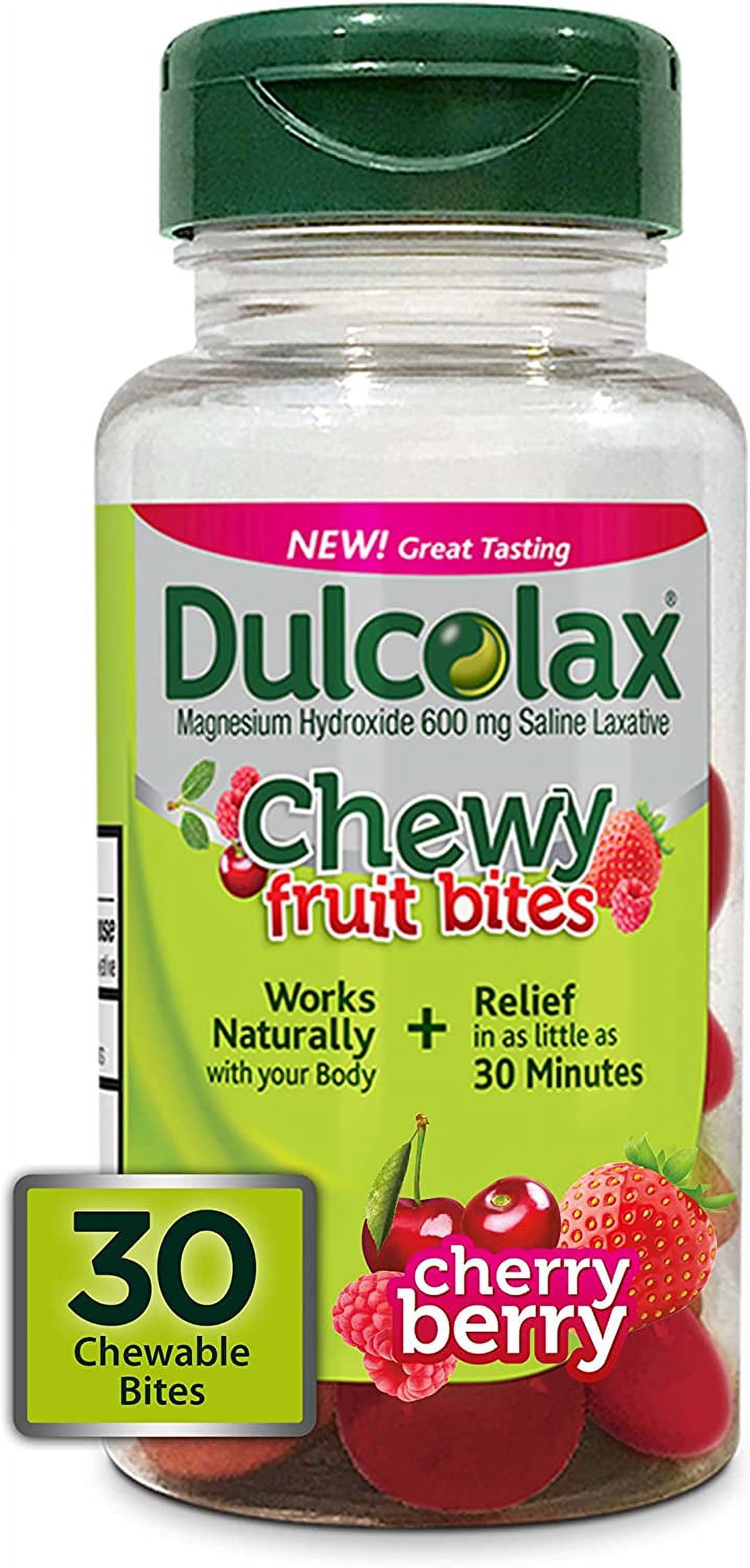 Dulcolax Chewy Fruit Bites, Saline Laxative, Cherry Berry (30ct) Cramp