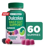 Dulcolax Daily Gut Support Gummies, Magnesium Formula, Stimulant-Free, Berry Flavor, 60 Count