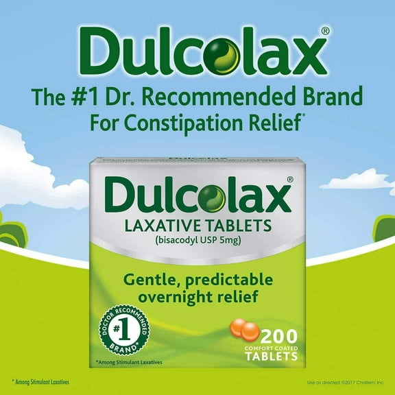 Dulcolax Laxative - 5 mg - 200 Comfort Coated Tablets (2 Pack)