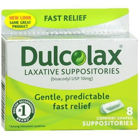 Dulcolax Laxative Suppositories 10 Mg, Comfort Shape - 8 Ea, 6 Pack