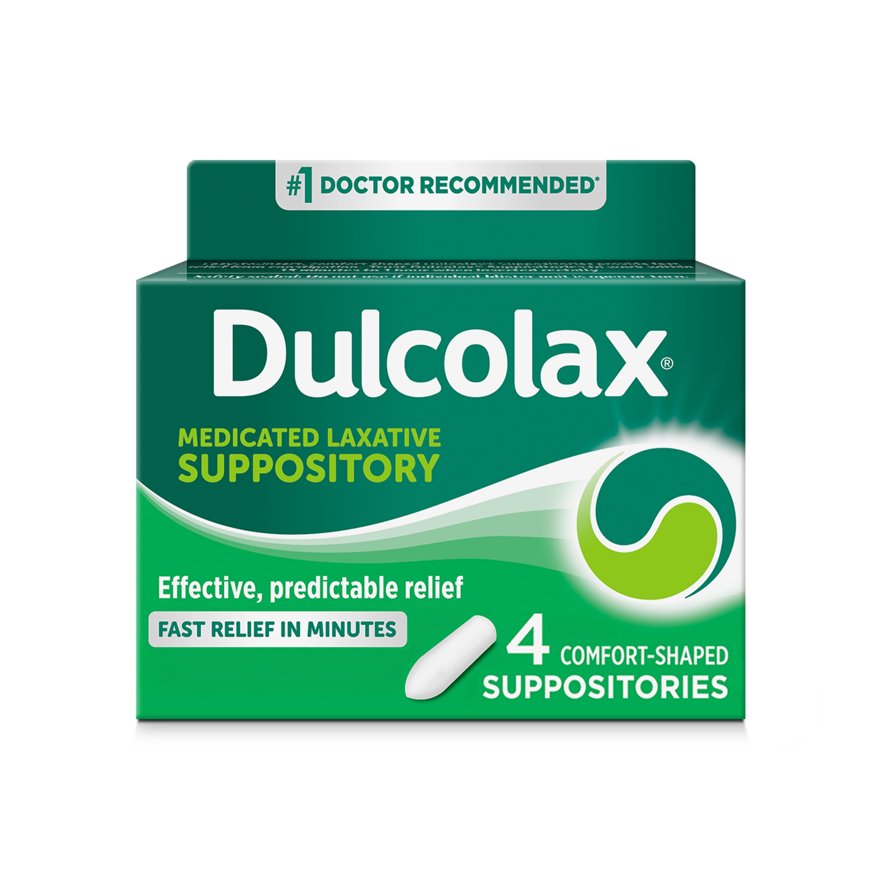 Dulcolax Laxative Suppository for Gentle, Overnight Constipation Relief with Bisacodyl USP 10mg, 4ct
