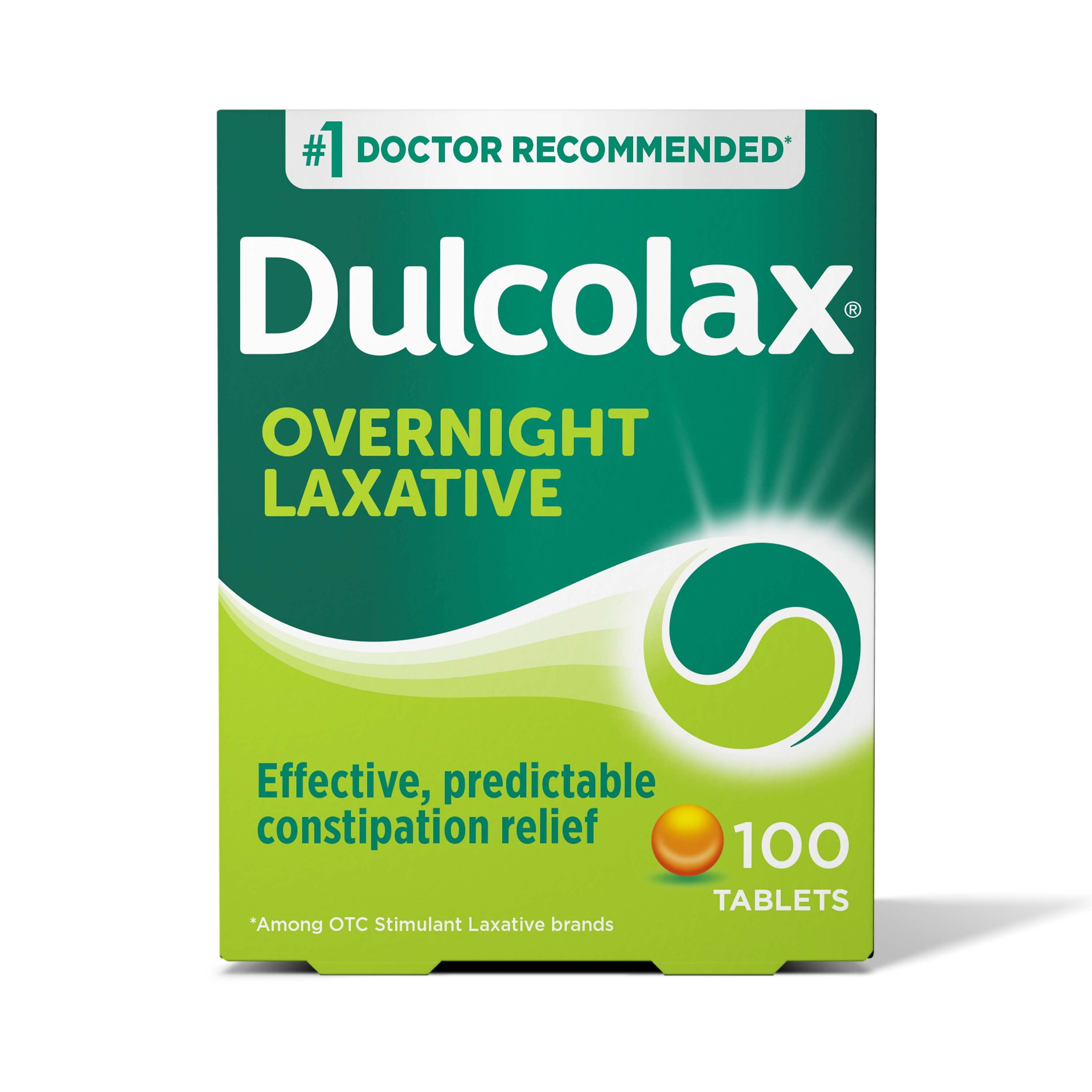 Dulcolax Laxative Tablets (100 Ct), Reliable Overnight Relief