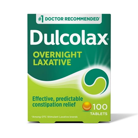 Dulcolax Laxative Tablets (100 Ct), Reliable Overnight Relief