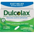 thumbnail image 1 of Dulcolax Medicated Laxative Suppositories, Fast Relief, 16 Count, 1 of 2