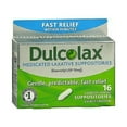 thumbnail image 1 of Dulcolax Medicated Laxative Suppositories Relief Constipation, 16ct, 2-Pack, 1 of 2