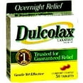thumbnail image 1 of Dulcolax Overnight Relief Laxative for Gentle Constipation Relief, Bisacodyl 5 mg Tablets, 50 Count, 1 of 2