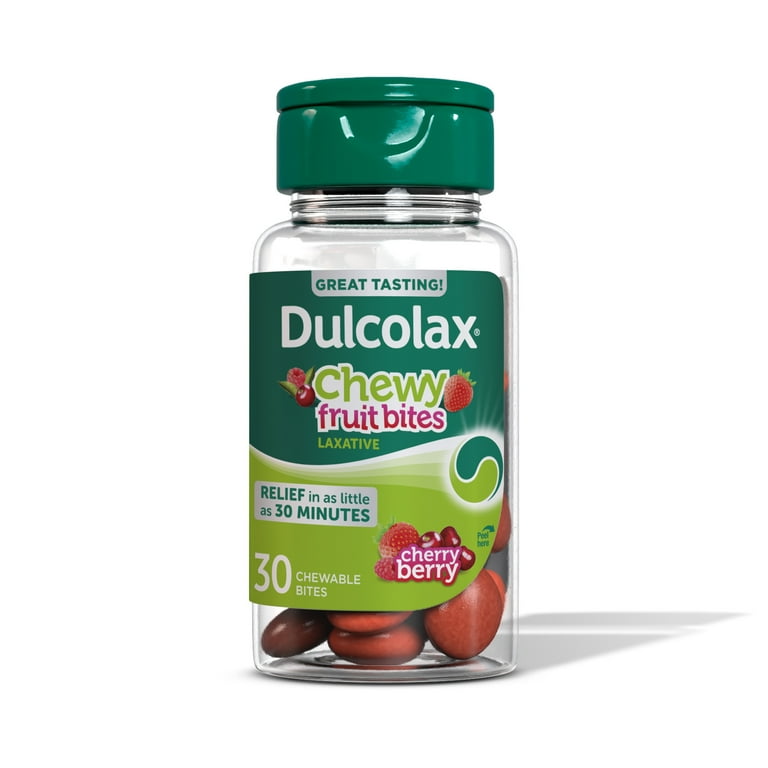 Dulcolax Saline Laxative Chewy Fruit Bites, Fast-Acting Laxative 