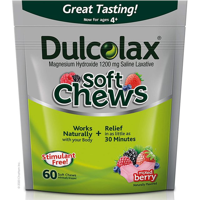 Dulcolax Soft Chews Saline Laxative Mixed Berry (60ct) Gentle