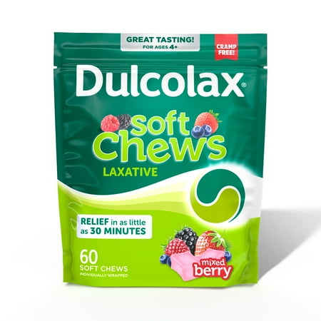 Dulcolax Soft Chews Saline Laxative Mixed Berry Gentle Relief 60 Ct.