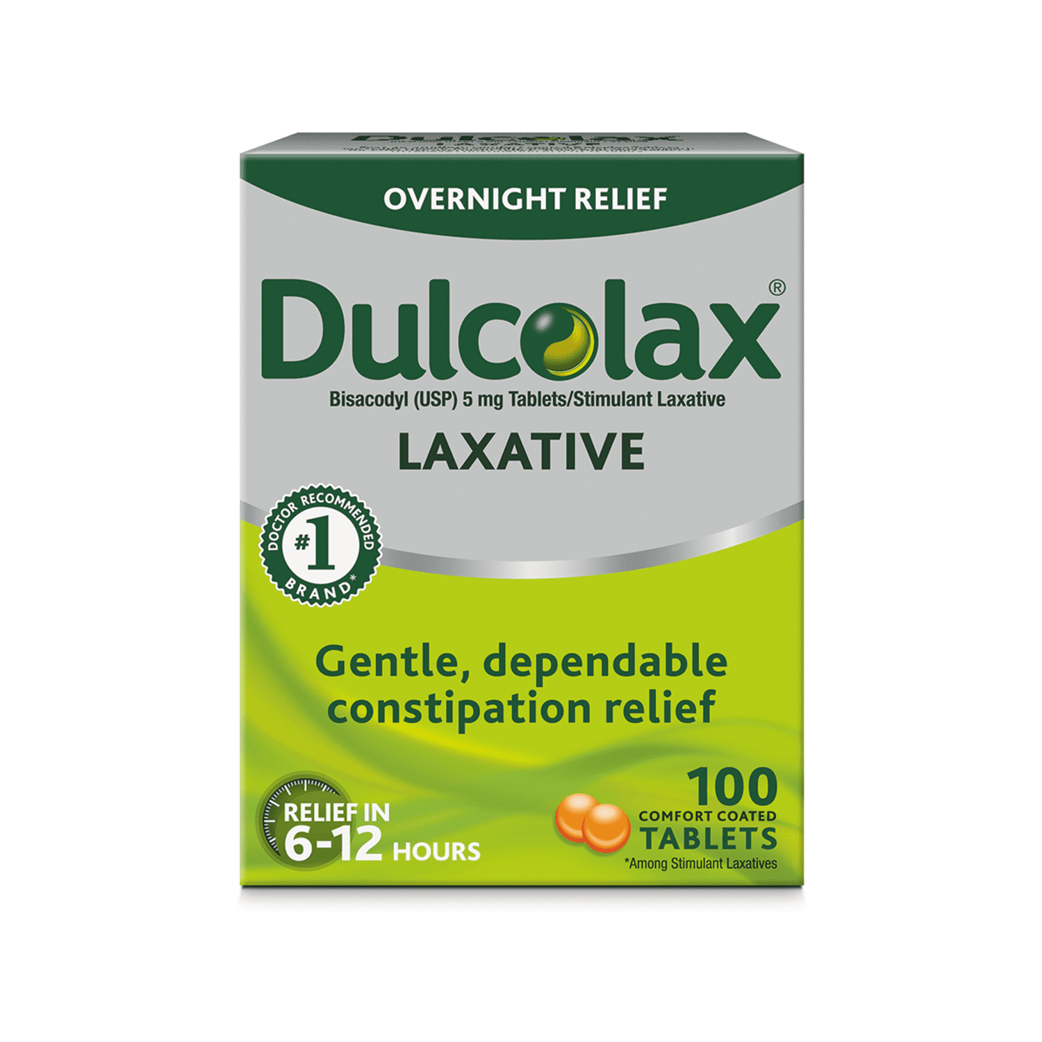 Dulcolax Stimulant Laxative Tablets, Overnight Relief (100ct)