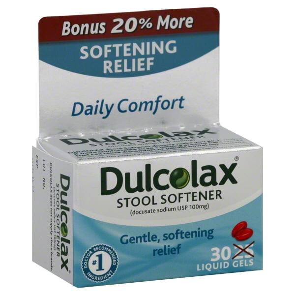 Dulcolax Stool Softener Laxative Liquid Gel Tablets for Gentle Constipation Relief 30ct