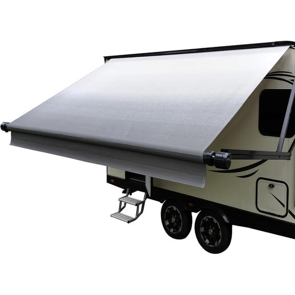 Dulepax RV Awning Fabric Replacement-20'(19'2" Fabric) Heavy Duty 16 oz Waterproof Vinyl Fabric for All Travel Trailer Camper Awning,Gradient Gray
