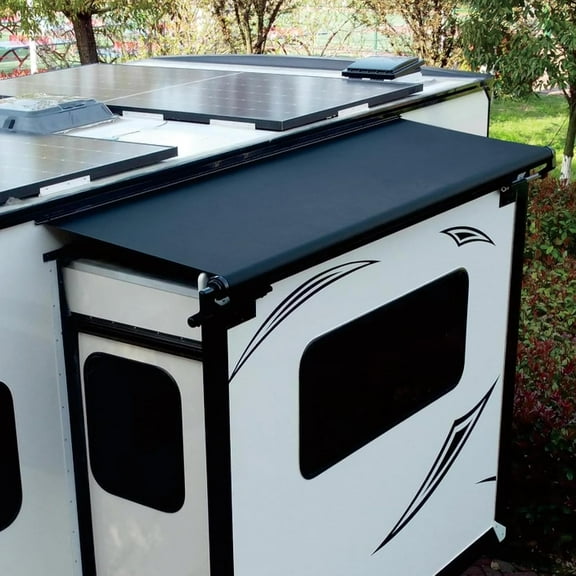 Dulepax RV Slide Out Awning Camper Topper Modular Slide Out Awning Kit for RVs,5th Wheels,Travel Trailers and Motorhomes-Black,6'9''(6'1''Fabric)