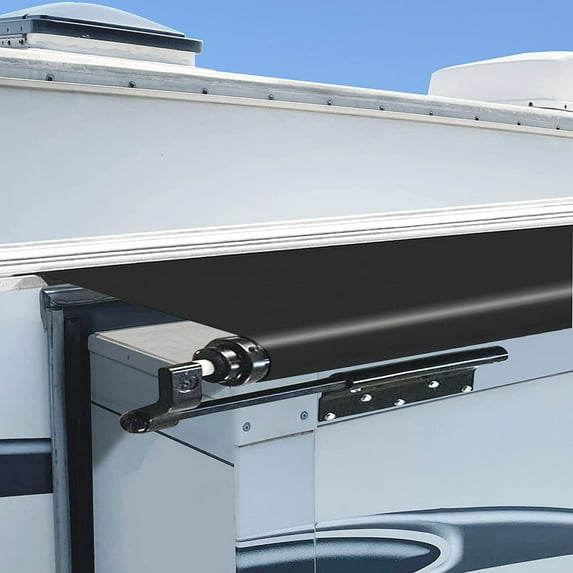 Dulepax RV Slide Out Awning Fabric Replacement 46" x 250" Universal Slide-Topper Replacement for 5th Wheel RVs, Travel Trailers and Motorhomes, Black