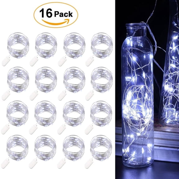 Dulexopto 8pcs Fairy Lights Starry String Lights 7.2ft Each, Battery Operated for Indoor Decoration (Cold White)