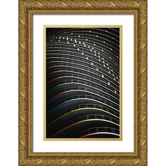 Dulis, Peter 11x14 Gold Ornate Wood Framed with Double Matting Museum Art Print Titled - Upstream Enchanced