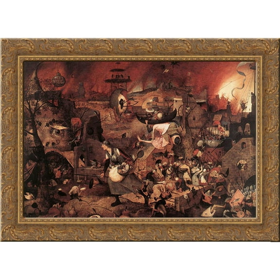 Dulle Griet (Mad Meg) 24x18 Gold Ornate Wood Framed Canvas Art by Pieter Bruegel the Elder