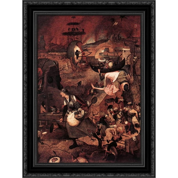 Dulle Griet (detail) 20x24 Black Ornate Wood Framed Canvas Art by Bruegel, Pieter the Elder